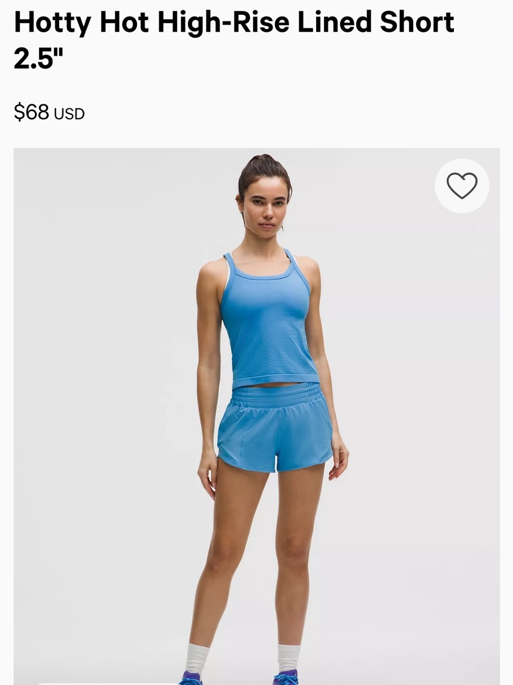 Women's Lululemon Blue Athletic Shorts with Elastic Waistband - Never used